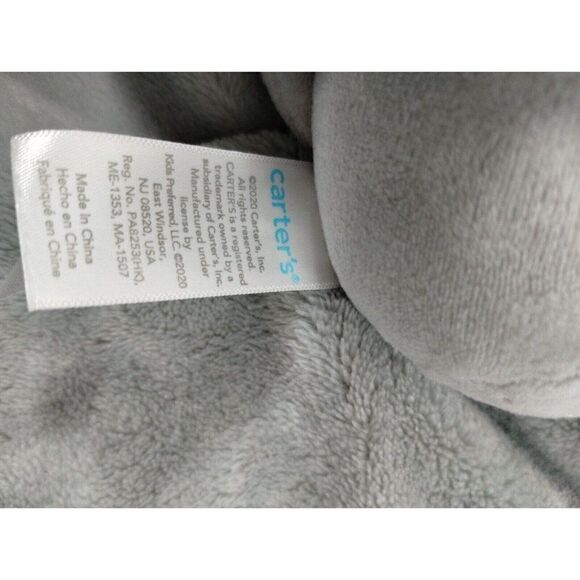 Carters Baby Lovey Gray Plush Elephant Holding Security Blanket Satin EUC - Picture 2 of 10